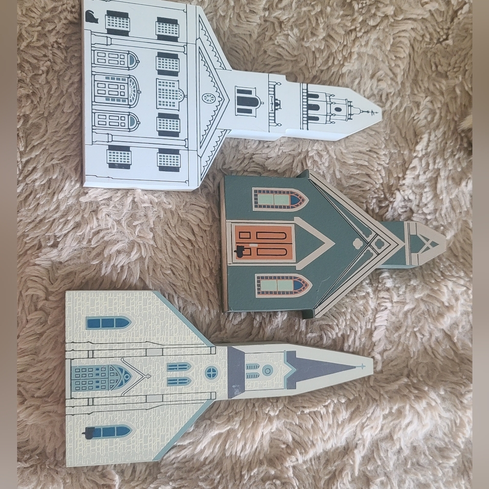 Cat's Meow Decorative Wooden Church Set Of 3 - Picture 11 of 11